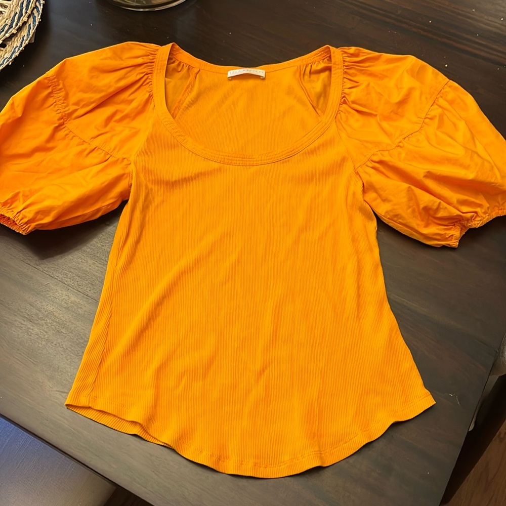 Ulla Johnson ruffle sleeve top size medium orange